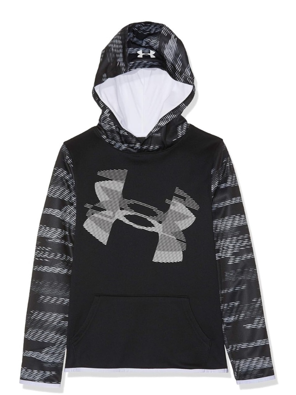 Under Armour Cold Gear Boys Black White Grey Hoodie Size Small